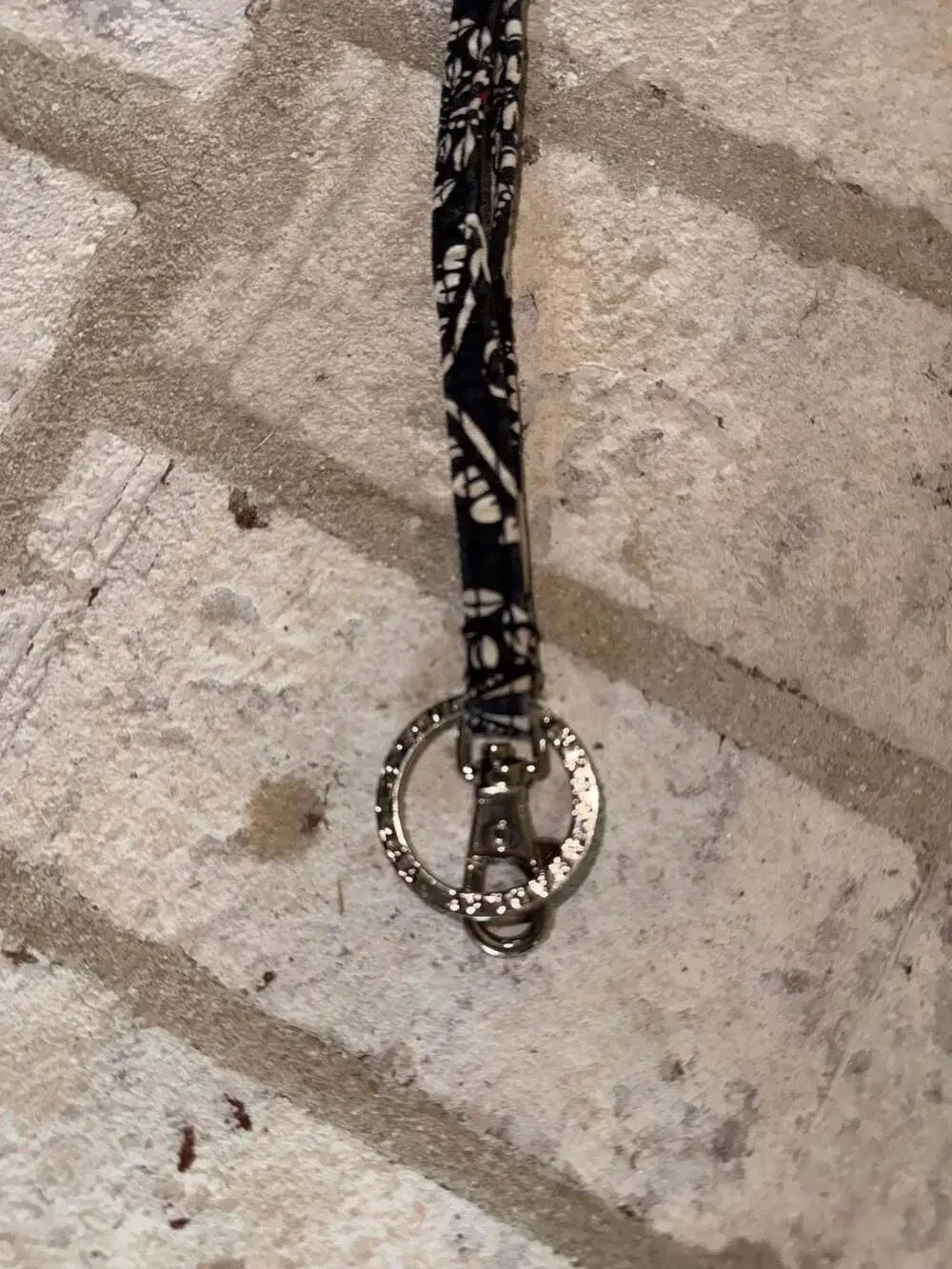 Vera Bradley Patterned Fabric Breakaway Lanyard with Silver Tone Hardware